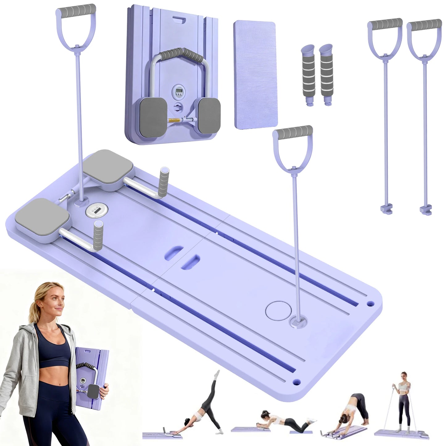 Multifunctional Fitness Plate Abdominal Board Push up Automatic Rebound Pilates Board Abdominal Board Exercise Push-Ups Stands