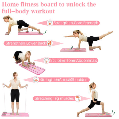 Multifunctional Fitness Plate Abdominal Board Push up Automatic Rebound Pilates Board Abdominal Board Exercise Push-Ups Stands