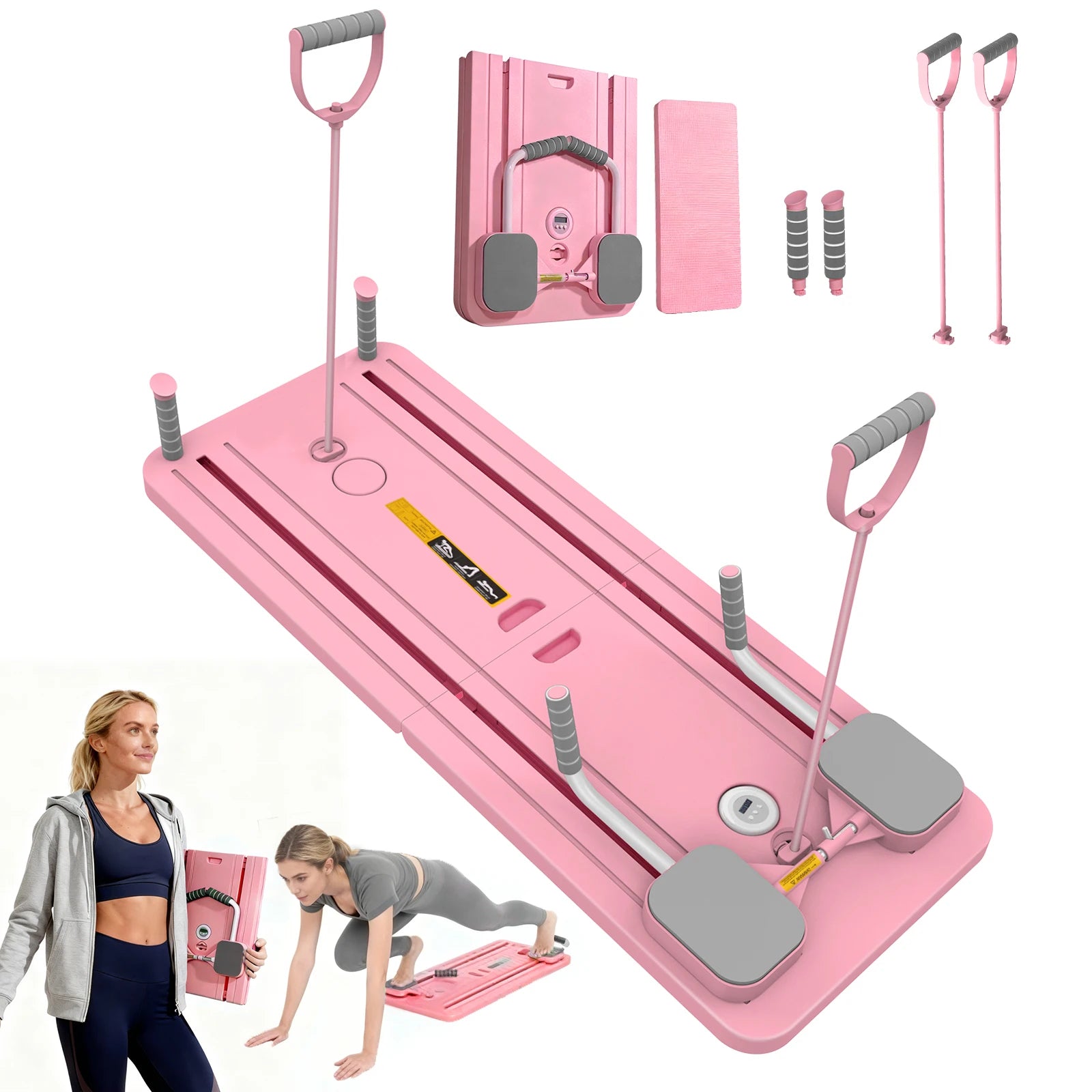 Multifunctional Fitness Plate Abdominal Board Push up Automatic Rebound Pilates Board Abdominal Board Exercise Push-Ups Stands