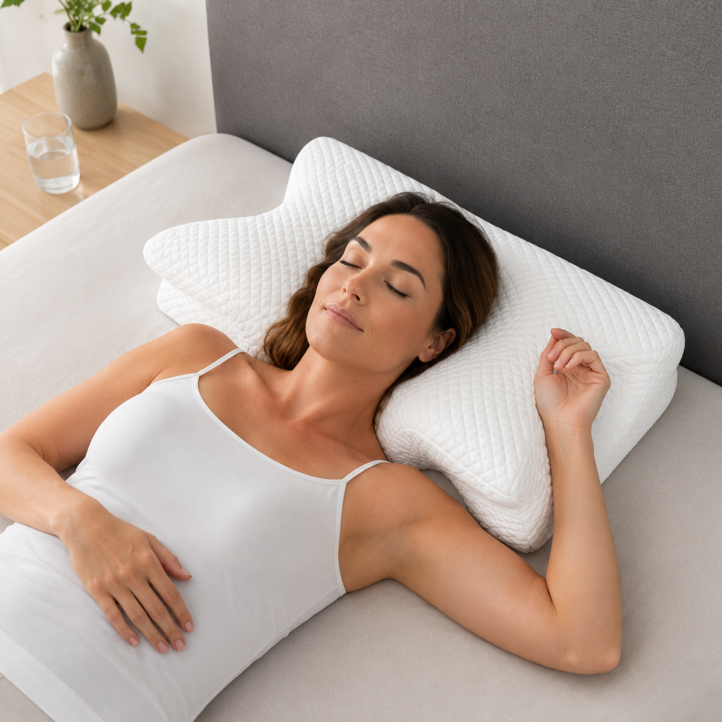 hovedpude i memory foam | butterfly design